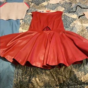Celebboutique vegan leather red dress
